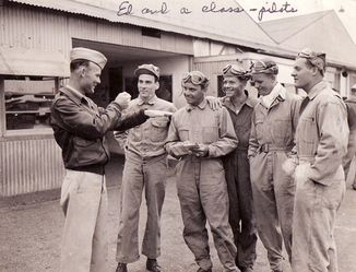 Ed teaching his students during World War II